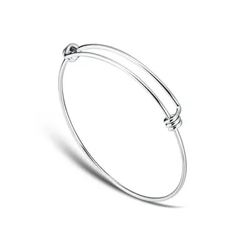 

CR-184 Stainless Steel DIY Charm Bangle 50-65mm Jewelry Finding Expandable Adjustable Wire Bangles Bracelet Wholesale