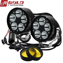 GOLDRUNWAY GR-50XL 50 Вт U3 светодиодный головной светильник для вождения мотоцикла, противотуманная лампа, светильник+ переключатель+ желтые линзы