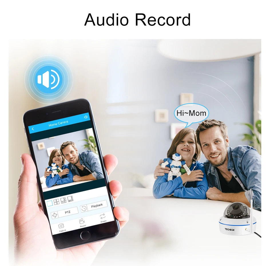  Techege 4CH 1080P H.265 Wireless NVR Kit 2.0MP Audio Record Email Alert Vandalproof IP Camera Secur
