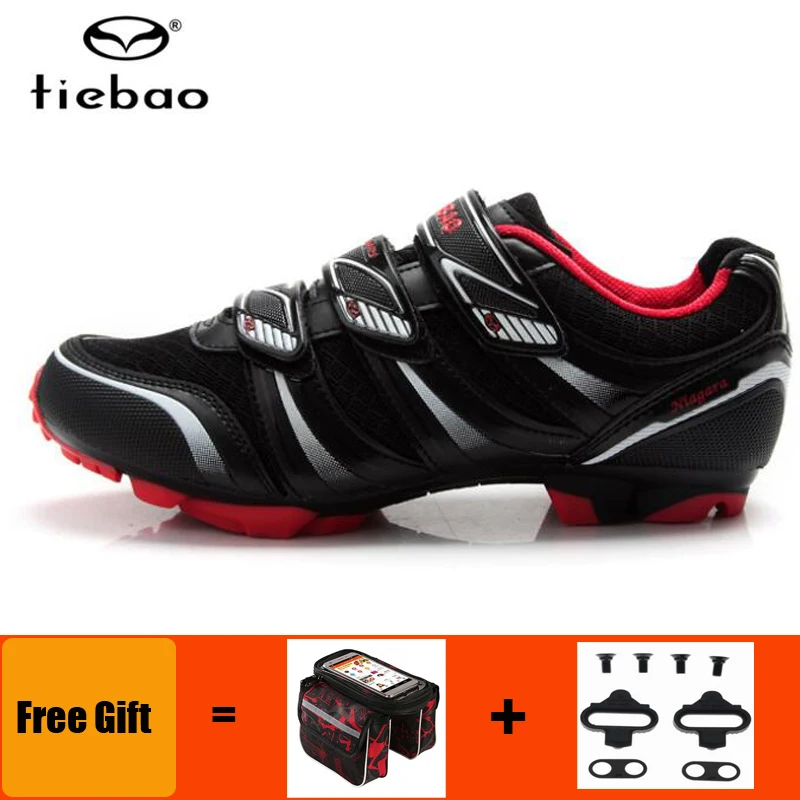 Tiebao Cycling Shoes Men sapatilha ciclismo mtb sneakers women Mountain Bike zapatillas deportivas mujer Bicycle Shoes - Цвет: add bag and cleats