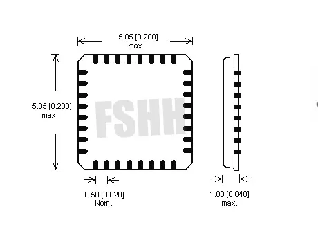 QFN32 WSON32 to DIP32 α׷  DFN32 MLF32 QFN32 ic ׽Ʈ  ġ = 0.5mm ũ = 5x5mm