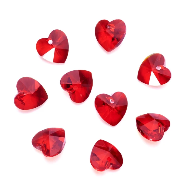 Color Crystal Glass Heart Bead  Crystal Gemstone Heart Beads - 10/14/18mm  Crystal - Aliexpress