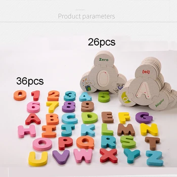

2020 Wooden Alphanumeric Matching Puzzle Cardboard Children Digital Counting Cartoon Shape Jigsaw Puzzles/