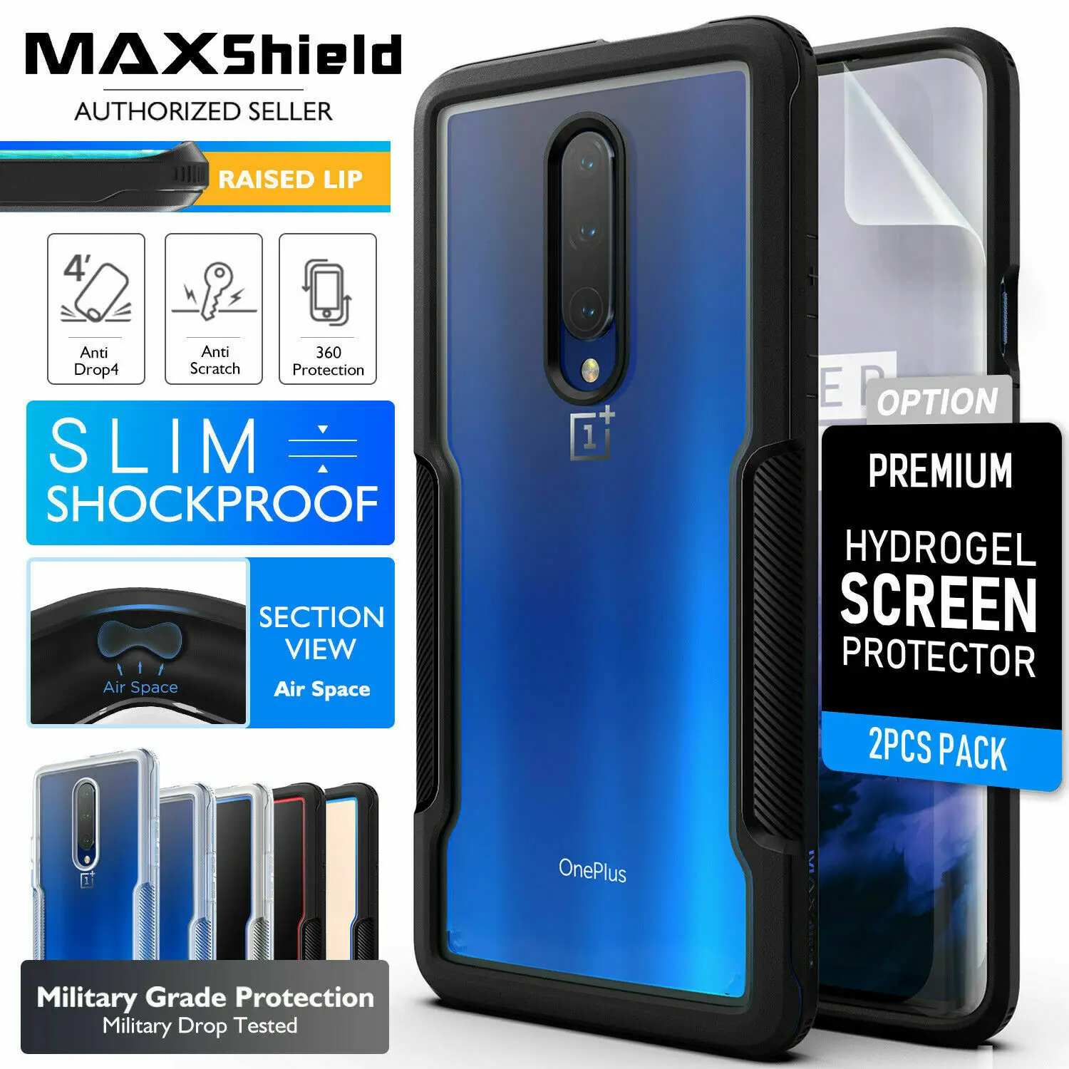 Maxshield для One Plus 7 Pro чехол противоударный Премиум гибридный защитный ТПУ бампер с