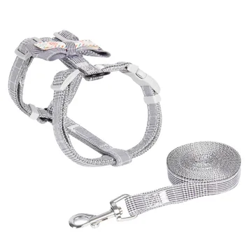 

Pet Dog Cat Traction Rope Mesh Cat Harness Walk Collar Luxuryg Litter Collar Cats Products For Pets Kat Harnas Pets Necklace 1PC