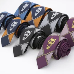 Anime JoJo Bizarre Adventure Necktie KILLER QUEEN Kira Yoshikage Skull Neck Tie Cosplay Costumes Accessories Halloween Cool Gift