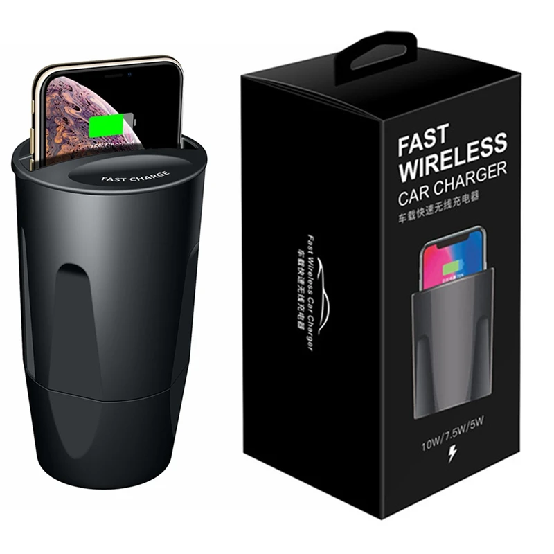 Быстрое беспроводное автомобильное зарядное устройство для Samsung gs10/S9/S8/Note10 10 Вт Qi Беспроводная зарядка Автомобильная чашка для iPhone11Pro/XsMax/Xr/8 Plus