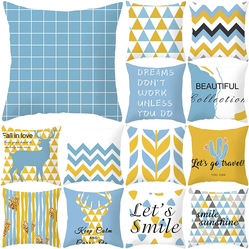 

Colorful Geometric Pattern Decorative Cushions Pillowcase Polyester Cushion Cover Throw Pillow Sofa Decoration Pillowcover 40894