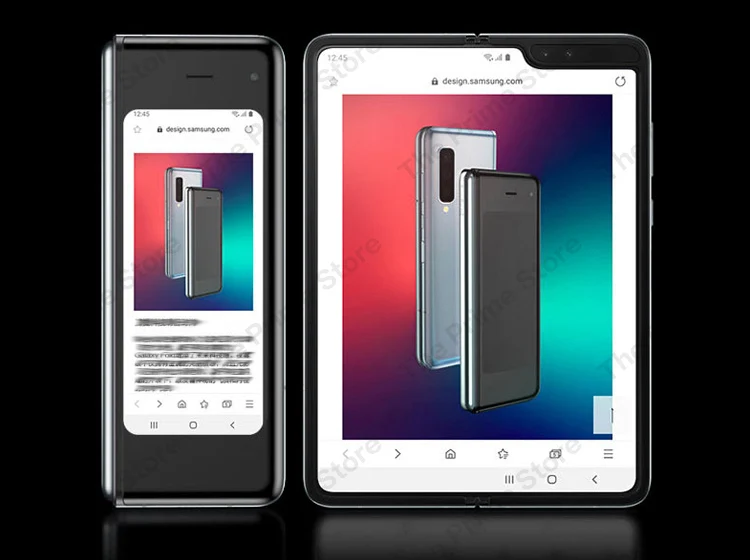 Samsung Galaxy Fold Snapdragon855 7," AMOLED складной экран NFC 2x zoom 12G 512G Беспроводная зарядка 6 камер 16 МП отпечаток пальца+ распознавание лица