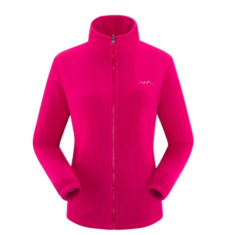 Мужская и женская походная куртка для активного отдыха осень зима теплый флис горный треккинг ветровка 6XL Рыбалка Походное пальто куртки - Цвет: Women Light Pink