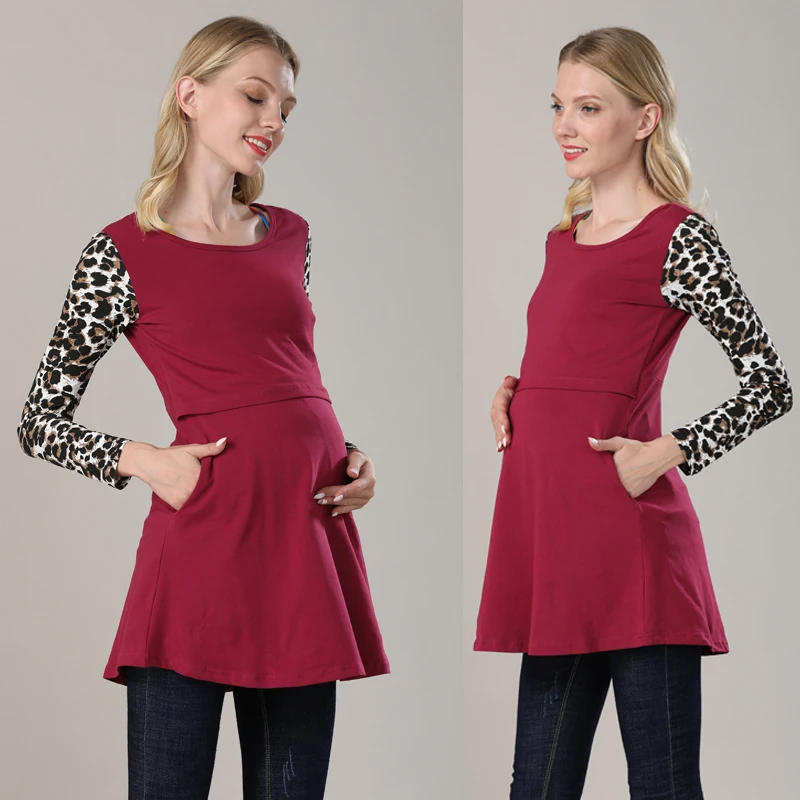 Emotion Moms Весенняя длинная одежда для беременных блузка для кормления топы из хлопка для беременных женщин Футболка для беременных