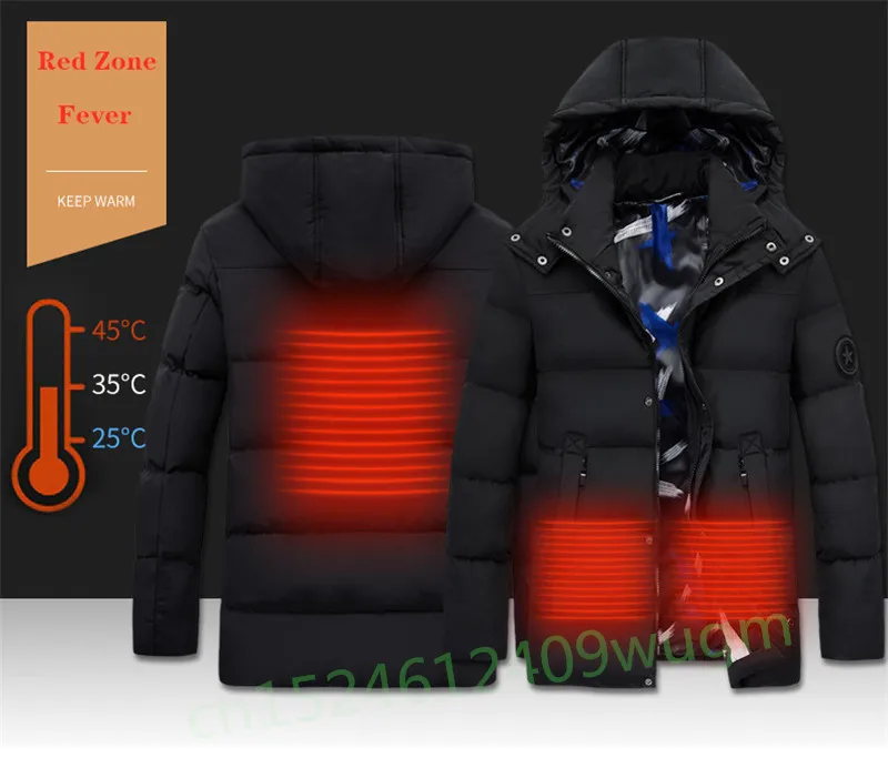 Hot Sale Men USB Fast Heating Jacket Winter Electric Waterproof Temperature controllable Jackets Hiking Camping Climb Coat