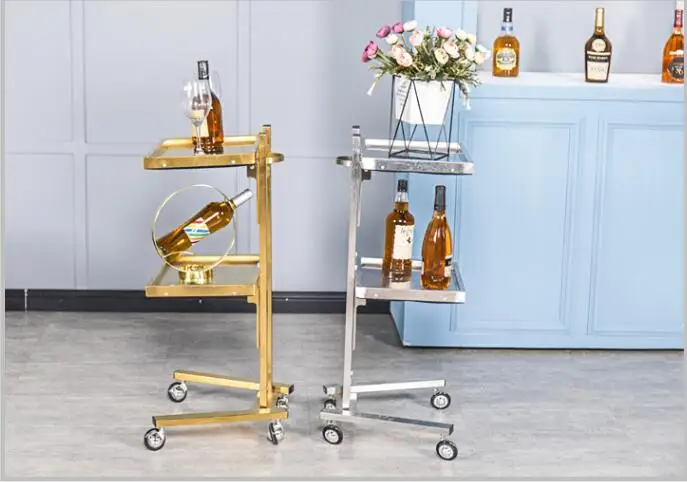 Stainless steel beauty salon trolley hair cutting and hair receiving folding trolley special tool car for salon