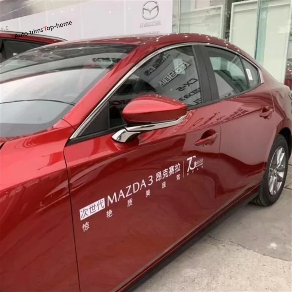 Yimaautotrim хромированные зеркала заднего вида для автомобиля, накладка, Полоска, наклейка, подходит для Mazda 3 ABS, хромированный стиль