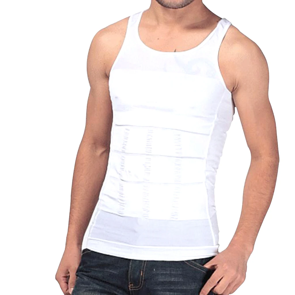 Men's Slim Body Shaper Underwear Vest Shirt Belly Compression Sports Corset for Cycling Running Riding