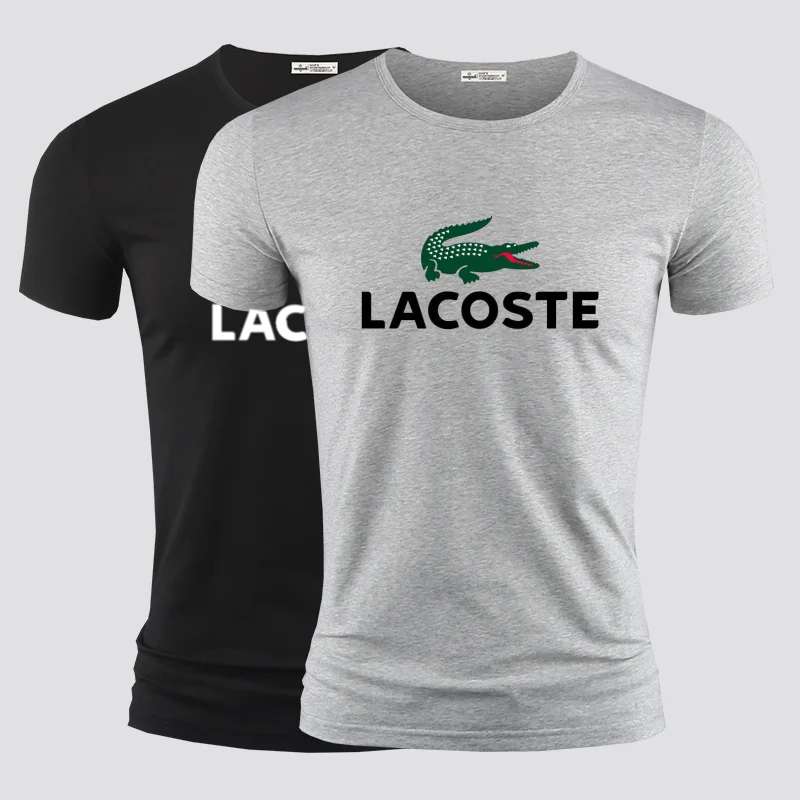 

Lacoste- Brand New Cotton Men's T-shirt Short-sleeve Man T shirt Short Sleeve Pure Color Men t shirt T-shirts For Male Tops