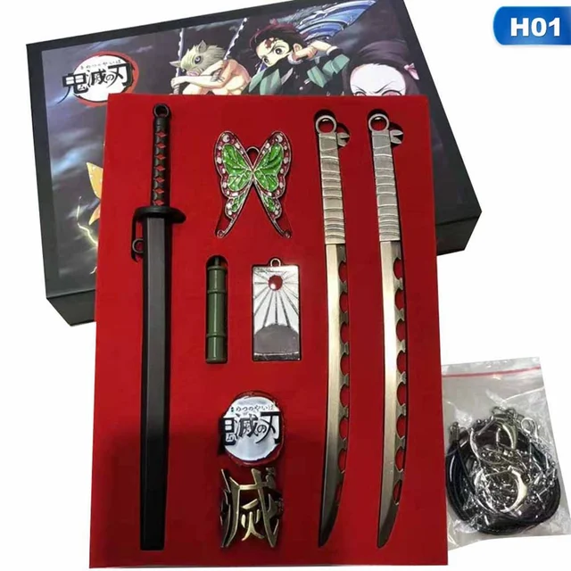 Demon Slayer Sword Blade Nidou Anime Demon Slayer Kimetsu no Yaiba Cartoon Kamado Tanjirou Blade of Ghost Weapons Props Gift 6