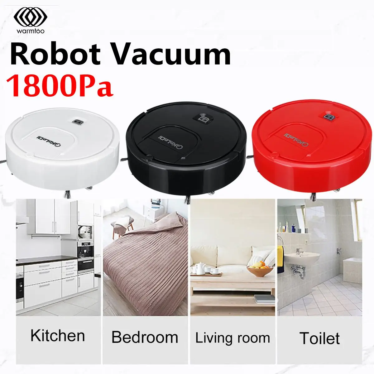 US $24.51 1800Pa Robot Vacuum Cleaner For Home Kitchen LowNoise 3 IN 1 Auto Smart Sweeping Robot Vacuum Dry Wet Sweeping Vacuum Cleaner