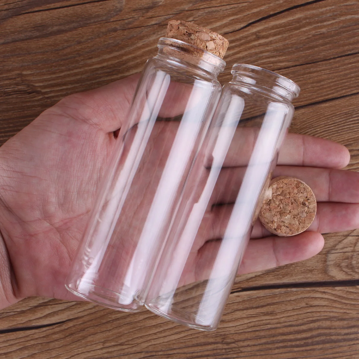 Mini transparante glazen potten flessen met kurk stoppers voor kunst & ambachten, projecten, decoratie, partij favorieten - Maat: 1-1/2 hoog X 3/4 inch diameter