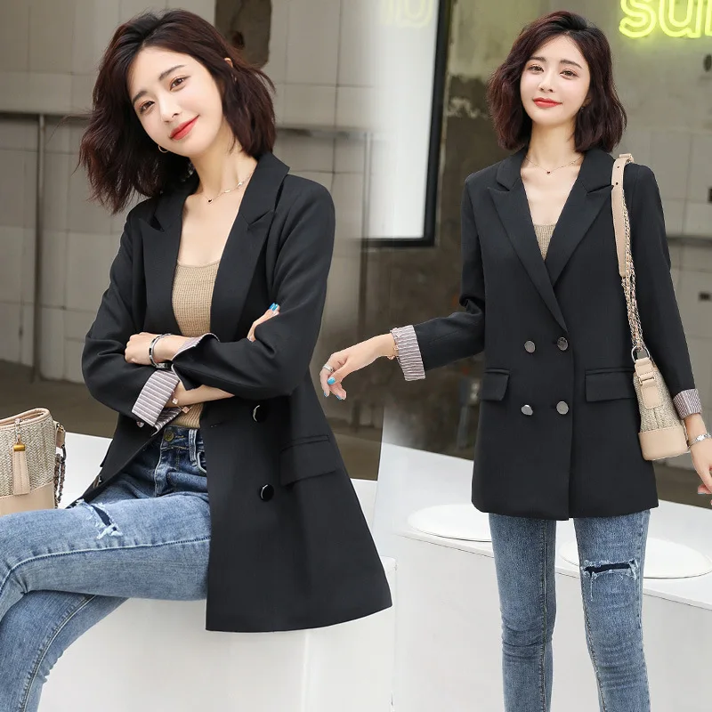 

Small Suit Coat Women's 2019 Autumn Clothing New Style Korean-style Loose-Fit Versatile Casual British Style Women's Stripes Sui