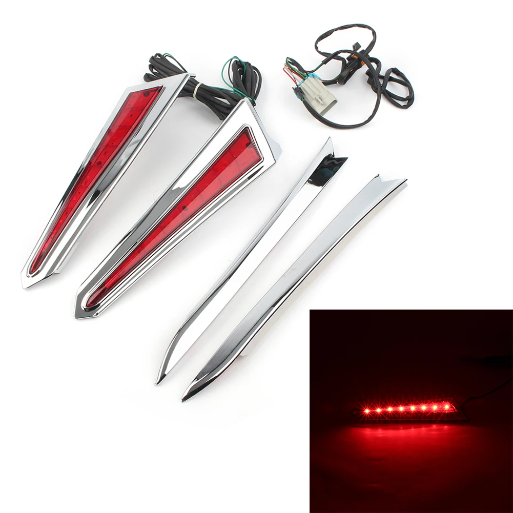 

Motorcycle Saber Tooth Saddlebag Red Brake Accent LED Lights For Victory Cross Country Tour 106 Magnum 2010-2016
