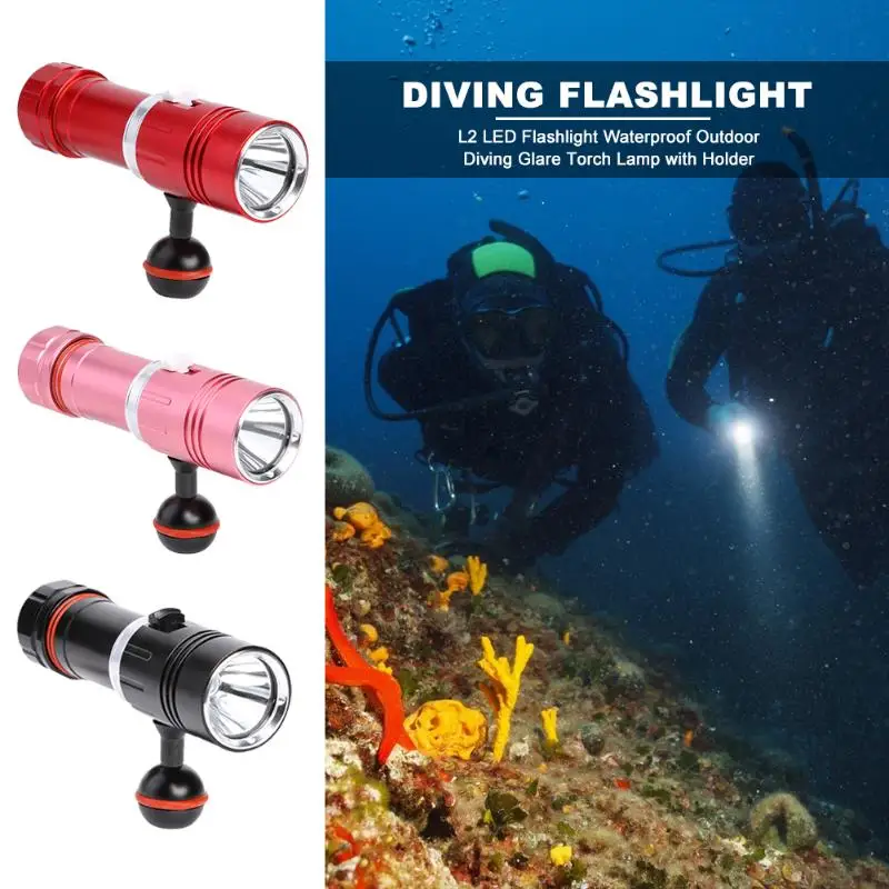 10 Вт 1000ЛМ портативный светодиодный фонарь с жестким освещением, водостойкие фонари для дайвинга, подводные фонари с кронштейном