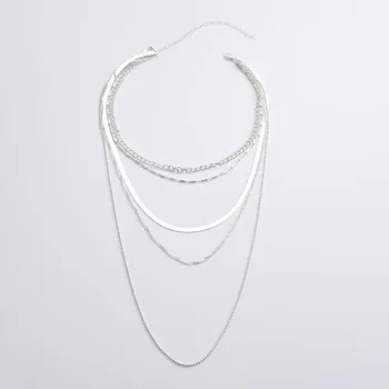 

Multilayer Necklace Ladies Necklaces Chain Women Tassel Pendant Girl Jewelry Silver Color Trendy Korean Stainless Steel Collares