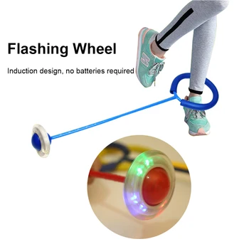 

Kids Funny Bouncing Balls Children Fitness Playing One Foot Flashing Skip Ball Jump Ropes Sports Swing Ball Entertainment Toys