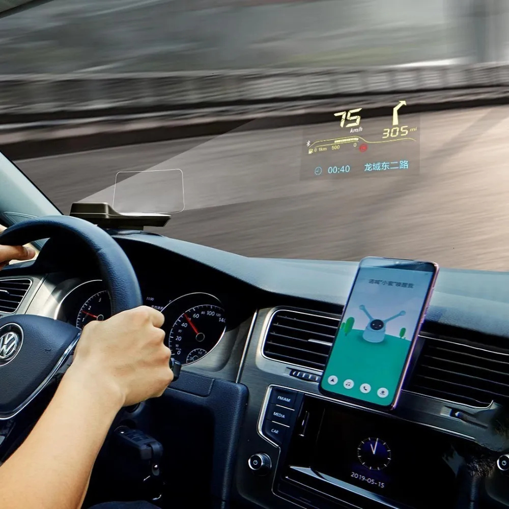  Geyiren A100 Car Hud Head Up Display Obd2 Ii Euobd Overspeed Warning System Projector Windshield Au