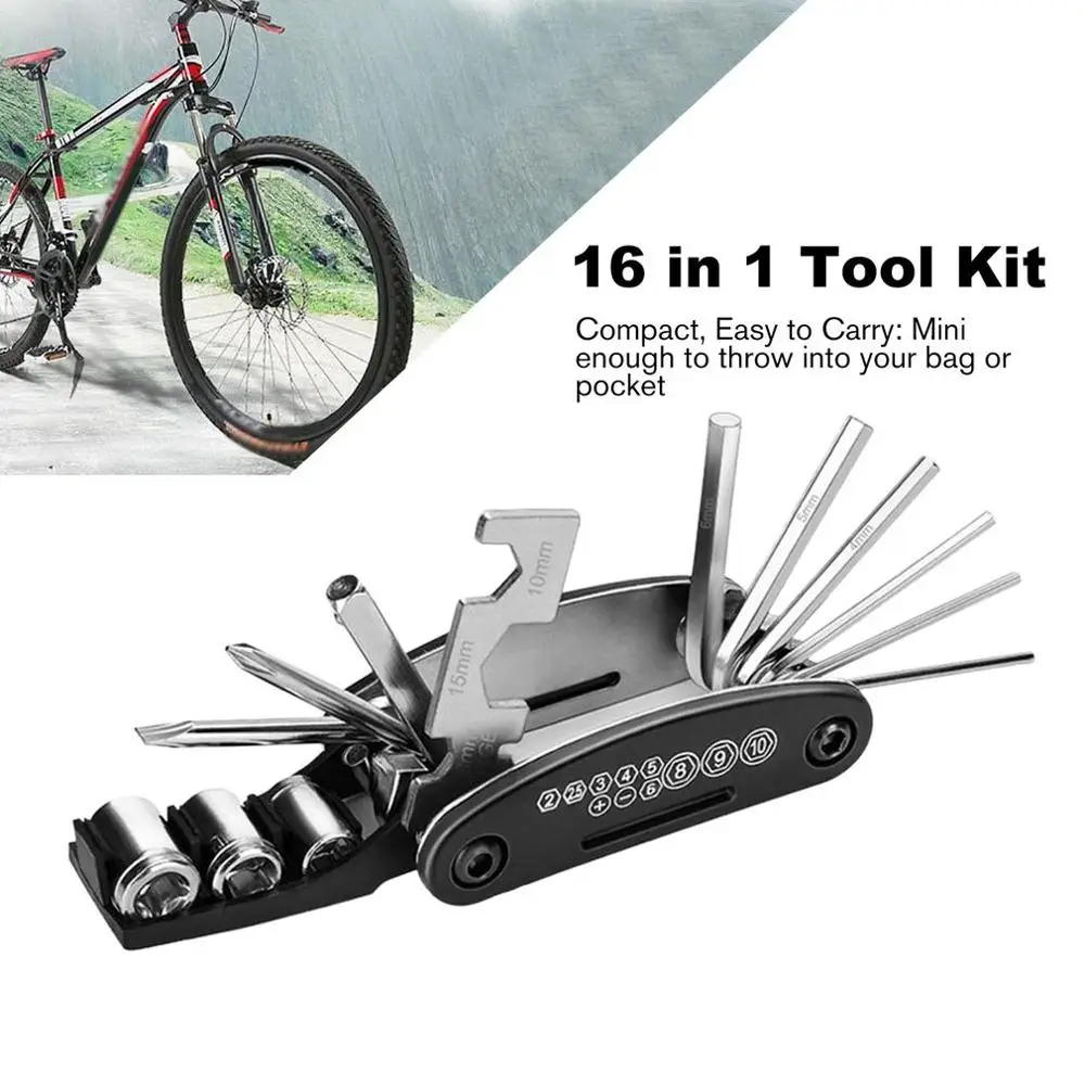 16-in-1 Fahrrad Reparatur Kit Multi Tool Reparatur Fahrrad Tool Kit Tasche F P1 