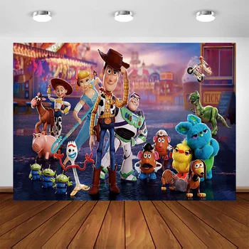 

Photography Backdrops Cartoon Toy Story Candy Children Birthday Party Customize Decorations Photo Booth Background Photo Studio