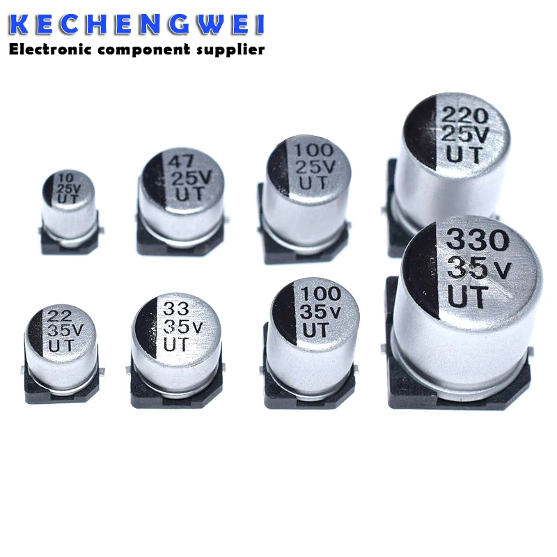 SMD Electrolytic Capacitor 20pcs aluminum 6.3V 10V 16V 25V 35V 50V 1UF 2.2UF 4.7UF 10UF 47UF 100UF 220UF 330UF 470UF 680UF