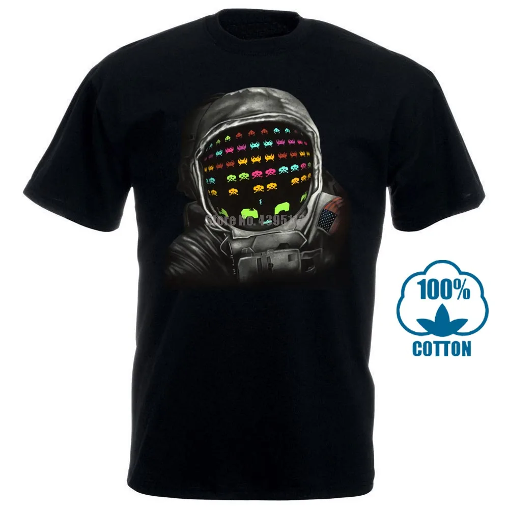 Космические захватчики астронавт смешной Ботан Geek Ретро 80 & вечерние аркадные