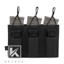 KRYDEX тройной Открытый Топ 5,56& Пистолет подсумок тактический MOLLE/PALS кобура маг Перевозчик для стрельбы страйкбол военный черный