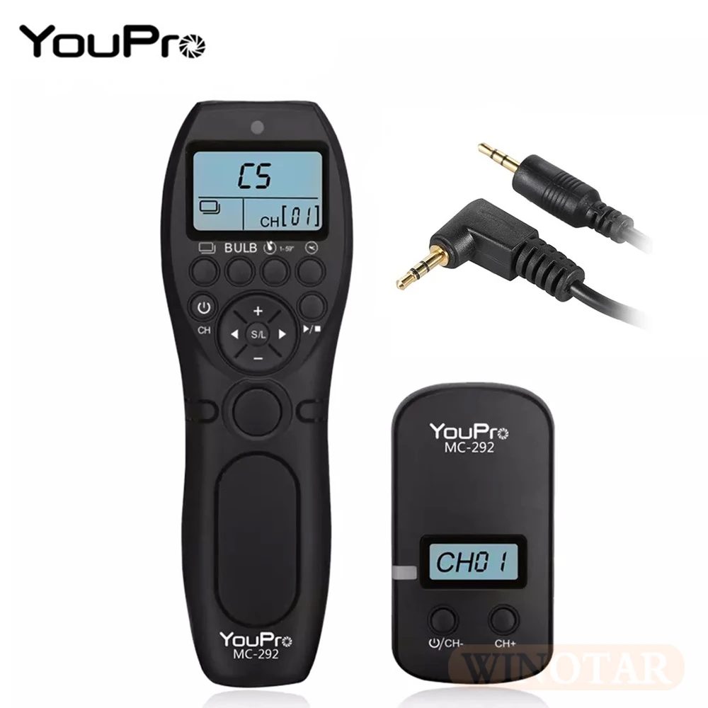 YouPro MC-292 E3 Wireless Shutter Timer Remote for Canon Rebel T7i T6s T6 T6i T5i T5 T4i T3i T3 T2i T1i EOS M6 M5 RS-60E3