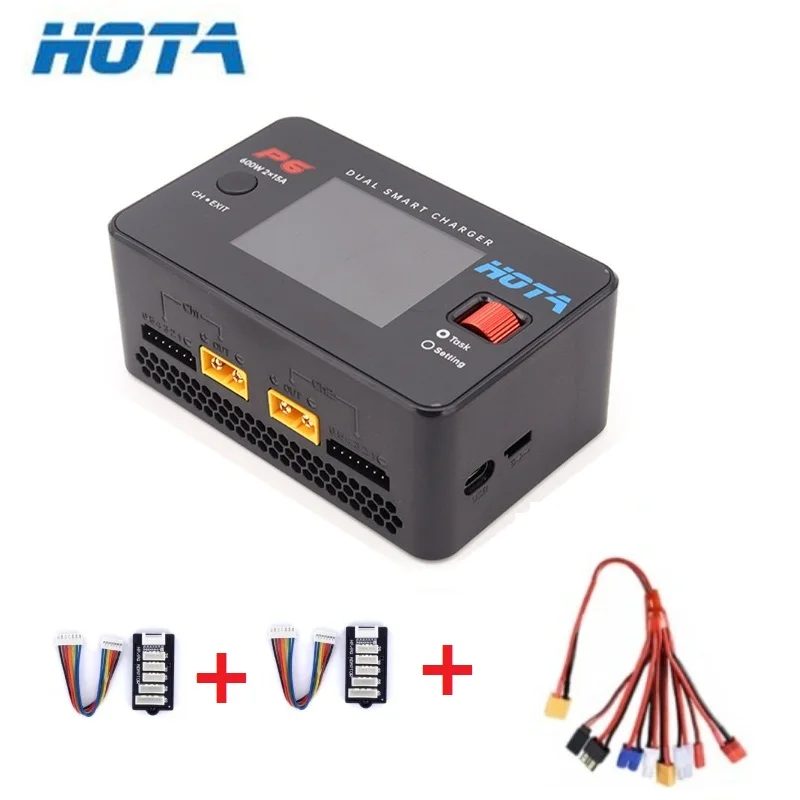 HOTA P6 DC600W 15AX2 DC Двухканальное интеллектуальное зарядное устройство с выходом Type C