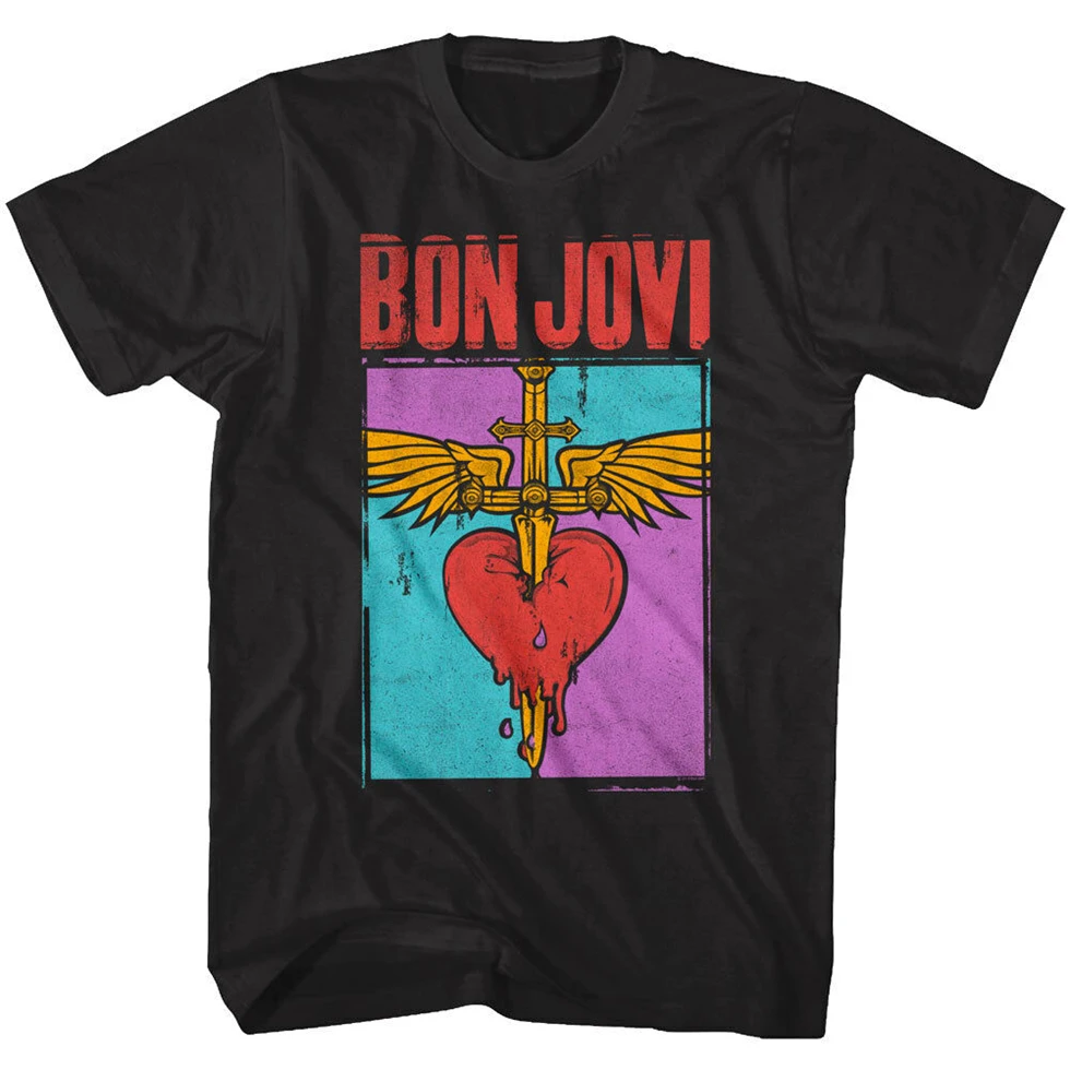 Мужская футболка с надписью Bon Jovi You Give Love A Bad Name дышащая Heart dagar | одежда