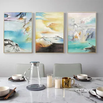 

Abstract Mountain Water Landscape Nordic Modern Style Posters Canvas Pictures For Living Room Bedroom Decor Painting Unframed