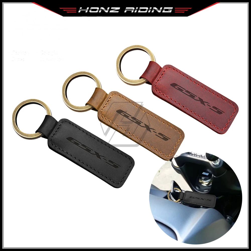 

For Suzuki GSX-S 300 750 1000 GSX-S750 GSX-S1000 KATANA Motorcycle Keychain Cowhide Key Ring