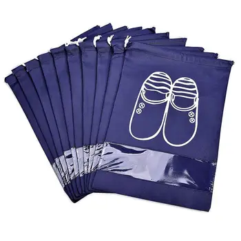 

Portable Travel Shoe Bags Dustproof Shoe Organizer for Men and Women Water-resistant Space Saving Storage Bags Navy Blue (10 pcs