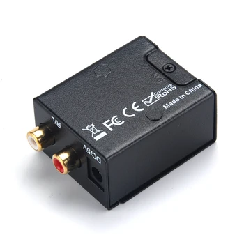 

Audio Signal Converter Adapter Digital Optical Toslink SPDIF Coax Coaxial to Analog L/R New