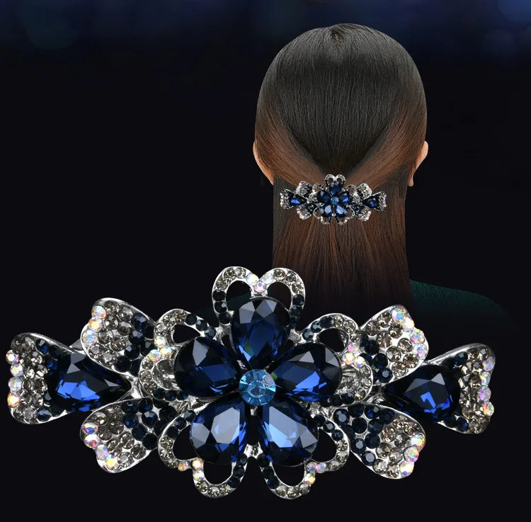 banana hair clips 2020 Flower Crystal Hair Spring  Clips For Women Flower Hairpins Barrette Rhinestone Hair Headdress Accessories head scarves for women