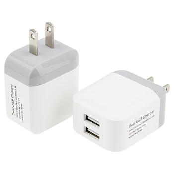 

200pcs 5V 2.1A Dual Usb-porten US Plug AC Wall Charger Power Travel Adapter for iPhone Samsung
