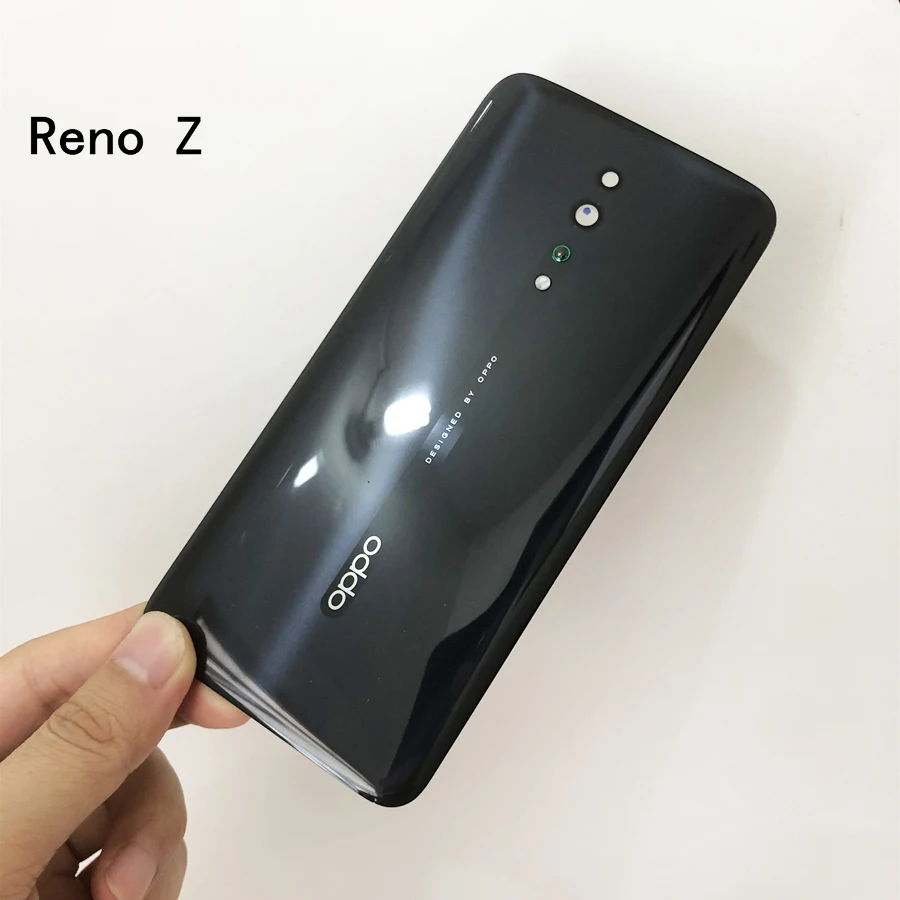 Для OPPO Reno/Reno 10X zoom/Reno Z задняя крышка корпуса Стекло батарейный отсек с логотипом Замена - Цвет: Reno Z  Black