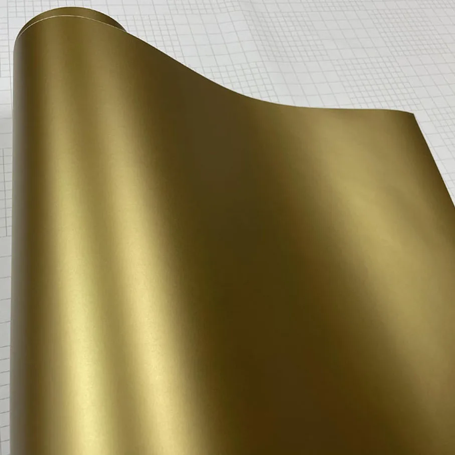 Self Adhesive PVC Gold Golden Matte Vinyl Wrap Car Sticker Decal with Air  Release DIY Styling Car Wrapping Foil - AliExpress