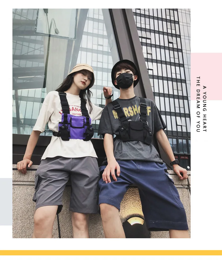 Waterproof Functional Fashion Chest Bag Men Women Hip Hop Harness Chest Rig Bags Vest Sport Hunting Tactical Package Bullet Pack