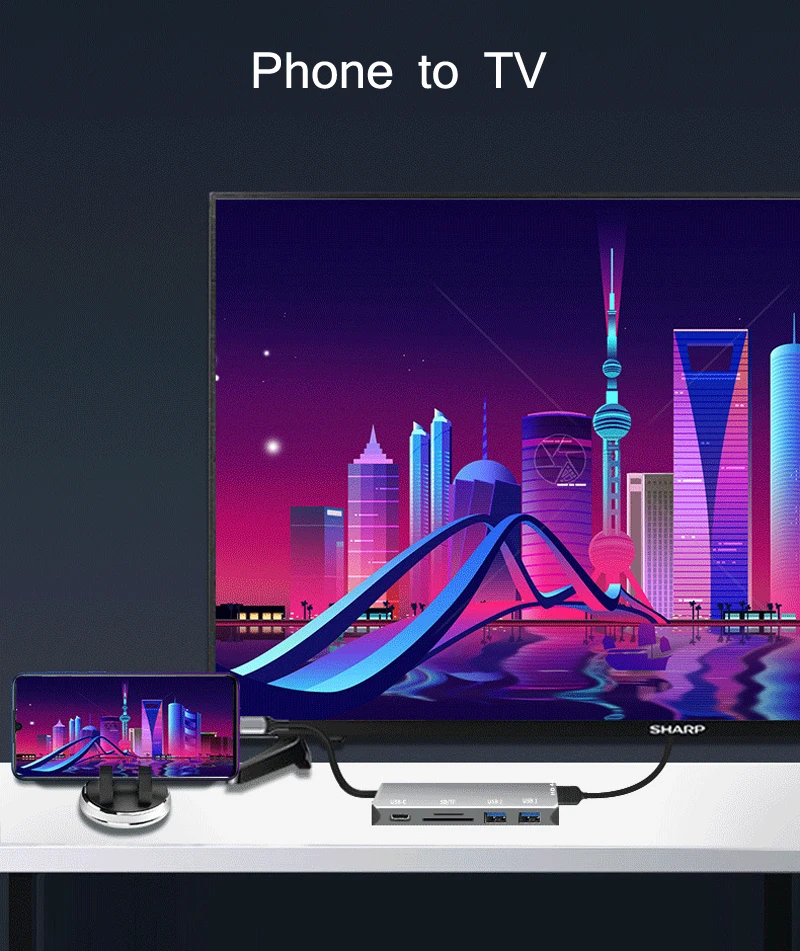 Тип C до 4K HDMI tv HD tv USB 3,0 SD TF кардридер концентратор адаптер конвертер для MacBook huawei P10 P20 P30 Pro samsung S8 S9 S10