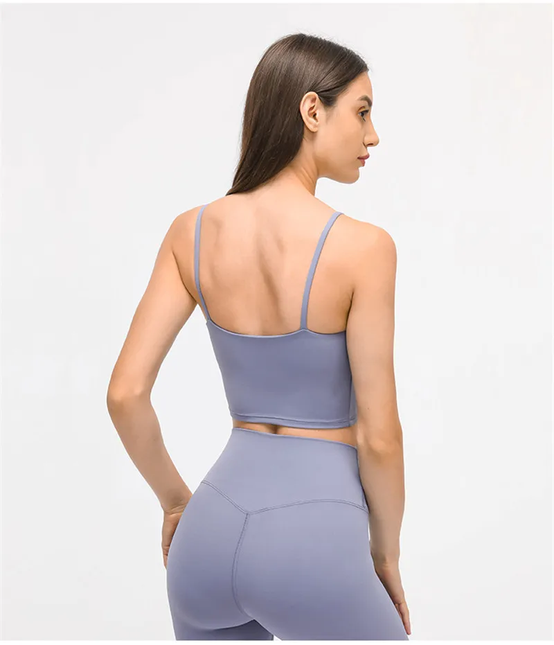 Solid Color Lulu Sport Tank Top Women Fitness Bra Yoga Vest No Rims With Chest Pad Butter Soft Beauty Back Half Sling Gym Clothe Solid Color Lulu Sport Tank Top Women Fitness Bra Yoga Vest No Rims With Chest Pad Butter Soft Beauty Back Half Sling Gym Clothe