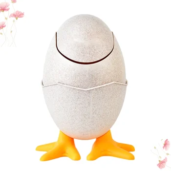 

Creative Egg Shell Shape Rubbish Bin Mini Garbage Storage Container Trash Can Desktop Wastepaper Basket (Green)
