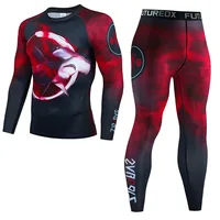 Men's Thermal Underwear For Men Male Thermo Kickboxing Clothes Suits MMA BJJ Tights Set Winter Quick Dry Long Johns Tracksuit 05 2